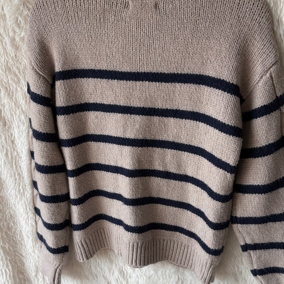 LC Lauren Conrad Beige and Navy Striped Sweater - Picture 6 of 8